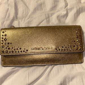 Michael Kors studded gold wallet